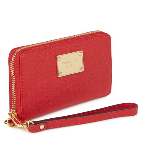 michael kors red wallet men|Michael Kors red leather wallet.